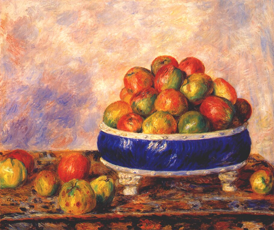 Apples in a dish - Pierre-Auguste Renoir painting on canvas
